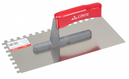 Гребёнка нержавеющая 270х130 мм зуб 8х8 мм с деревянной ручкой, CORTE