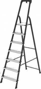 Стремянка стальная с алюминиевыми ступенями и органайзером NV2135 артикул 2135107