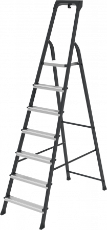 Стремянка стальная с алюминиевыми ступенями и органайзером NV2135 артикул 2135107