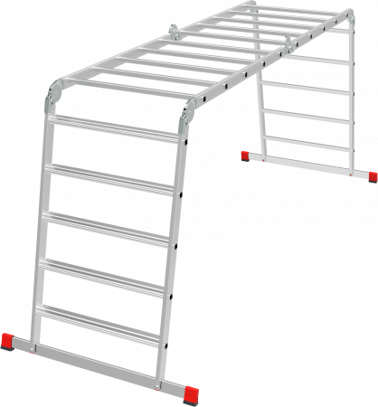 Профессиональная алюминиевая лестница-трансформер с развальцованными ступенями, ширина 800 мм NV3326 артикул 3326405