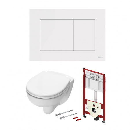 TECE  Комплект с панелью смыва ТЕСЕnow и унитазом TECE V04 54 см панель смыва белая  9400013.WC1