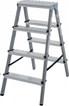 Стремянка двухсторонняя стальная с алюминиевыми ступенями NV1140 артикул 1140204