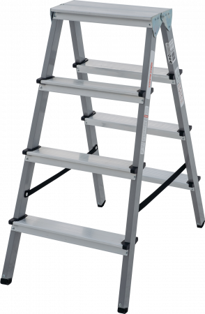 Стремянка двухсторонняя стальная с алюминиевыми ступенями NV1140