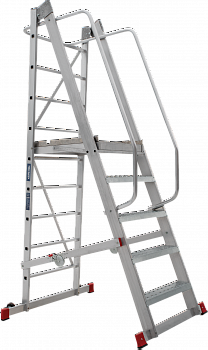 Лестница передвижная складная с площадкой NV 8000034