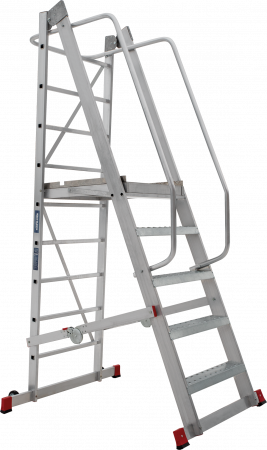 Лестница передвижная складная с площадкой NV 8000034