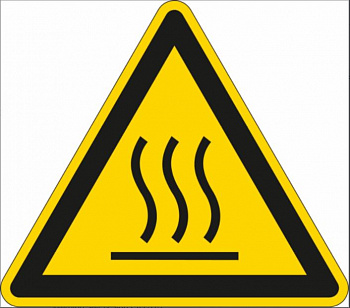 Предупреждающий знак безопасности "Горячая поверхность"
