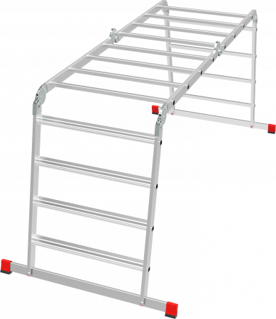 Профессиональная алюминиевая лестница-трансформер с развальцованными ступенями, ширина 800 мм NV3326 артикул 3326404